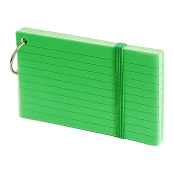 Clearance Under $2, 1 Pack Lined Index Cards with Ring, 3x5 Flash Cards with PP Cover, Colorful Study Cards for Notes & Vocabulary, Paper, 12.8x7.7cm(Green)