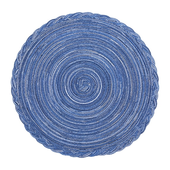 Clearance Under $2, 1 Pack Round Cotton Placemat, Handwoven Non-Slip Plate Mat, Heat-Resistant Trivet for Dining Table, Braided Farmhouse Coaster for Home Kitchen Decor, 36*36cm(A)