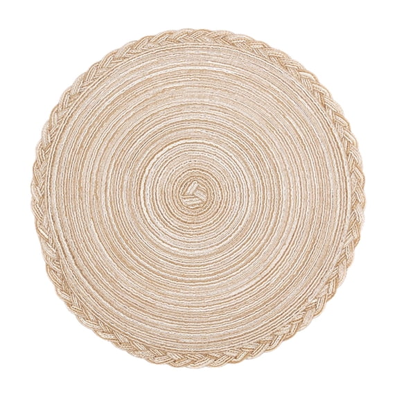 Clearance Under $2, 1 Pack Round Cotton Placemat, Handwoven Non-Slip Plate Mat, Heat-Resistant Trivet for Dining Table, Braided Farmhouse Coaster for Home Kitchen Decor, 36*36cm(C)