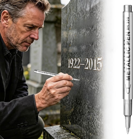 Clearance Under $2, 1 Pack Silver Repair Paint Pen, Waterproof Marker for Lettering, Permanent Ink for Stone & Metal Restoration, Plastic, 14.5x0.5x0.5cm(B)