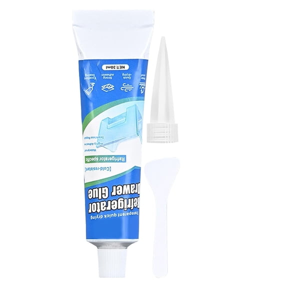 Clearance Under $2, 1 Set Refrigerator Repair Glue, Strong Adhesive for Plastic Drawer and Shelf Repair, Bonding Glue with Scraper for Appliance Fixes, 11x3.4cm(Light Blue)
