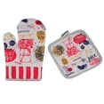 thumbnail image 1 of Clearance Under $2.16! 1PC Oven Mitt & Pot Holder Set, 2-Piece Heat Resistant Kitchen Gloves & Mat, with Cotton Lining & Non-Slip Surface, Safe for Baking, Cooking & BBQ, One Size, 1 of 3