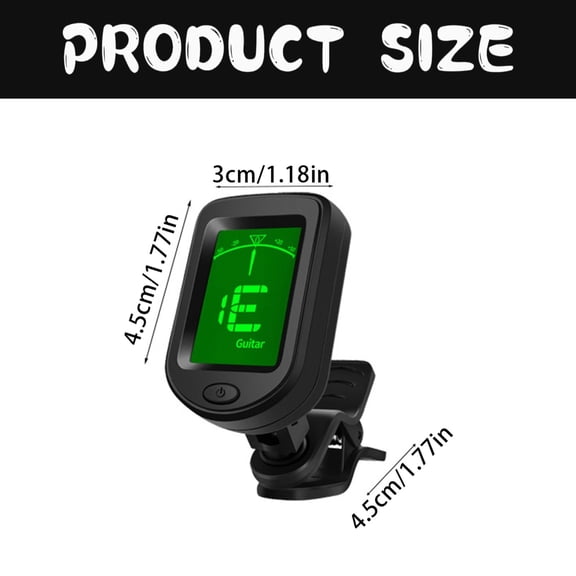 Clearance Under $2.19! 1PC Clip-On Guitar Tuner, Digital Electronic Tuner with LCD Display for Violin & Ukulele, Plastic, for Beginners & Pros, (One Size, Black)