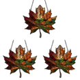 thumbnail image 1 of Clearance Under $2, 3 Pcs Maple Leaf Hanging Ornament, Stained-Glass Style Acrylic Suncatcher, Autumn Fall Window Wall Decor for Thanksgiving Home Decoration, 10*10*3cm(B*3), 1 of 5