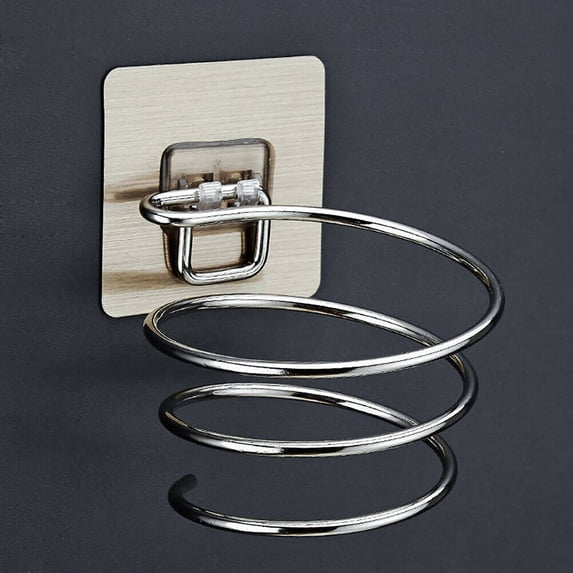 Clearance Under $2.46! Wall Mounted Hair Dryer Holder with Stainless Steel Bracket, Bathroom Organizer for Hairdryer and Accessories, No-Drill Installation