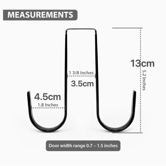 Clearance Under $2.69! 1PC Over-The-Door Wreath Hanger, Double-Sided Metal Hook for Christmas & Storage, Metal, for Front Door & Entryway, (5in, Black)