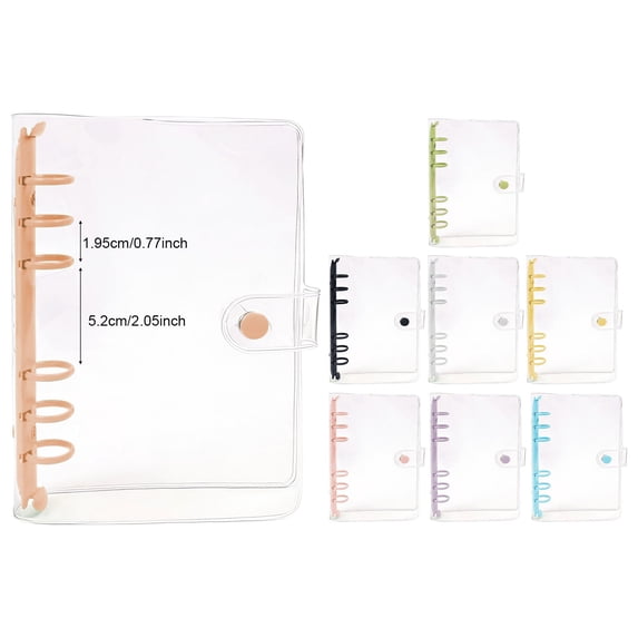 Clearance Under $2.89! 1PC A6 PVC Binder Cover, Transparent Budget Journal Folder with 6 Silver Rings, PVC, for Planning & Organization, (19*13cm, Black)