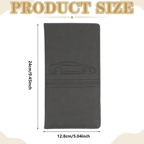 Clearance Under $2.89! 1PC Car Insurance Card Holder, Document Organizer with Snap Closure for Glove Box, PU Leather, for Vehicle Registration & IDs, (24x12cm, Light Gray)