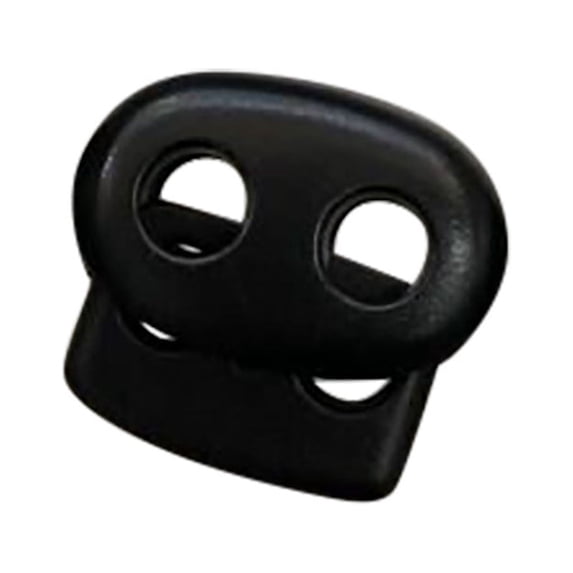 Clearance Under $2.89! 50PCS Plastic Cord Locks, Double Hole Spring Toggle Fasteners for Drawstrings & Backpacks, Plastic, for Outdoor & DIY, (22x22x6mm, Black)