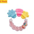 thumbnail image 1 of Clearance! 2 Pack Baby Rattle Teether Ring Toys, 0-12 Months Infant Multifunctional Sensory Teething Rattle Toy, Soft Chewable Teether with Shaking Beads, Newborn Baby Shower Gift for Boys Girls, 1 of 3
