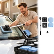 Clearance! 2-Pack Dual Magnetic Car Windshield Cleaner, Double Sided Auto Glass Cleaning Tool, Streak-Free Inside & Outside Window Cleaner with Long Handle for Car, Truck and SUV