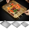 thumbnail image 1 of Clearance Under $20 1 Set Stainless Stel Bakeware Rectangular Tray Food Storage Tray App Etizer Plates Flat Bottom Baking Pan Cool Ing Rack Baking Dis, 1 of 8