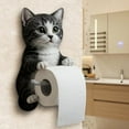 thumbnail image 1 of Cat Paper Holder - Funny 3D Resin Cat Toilet Paper Roll Holder, Wall Mount Bathroom Tissue Roll Storage, Unique Cats Lover Gifts(G), 1 of 5
