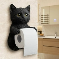 Cat Paper Holder - Funny 3D Resin Cat Toilet Paper Roll Holder, Wall Mount Bathroom Tissue Roll Storage, Unique Cats Lover Gifts(H)