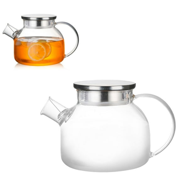 Clearance Under $20 Glass Teapot Stovetop Microwave Glass Tea Kettle With Lid And Removable Filter Spout Heatproof Borosilicate Glass Teapot For Loose