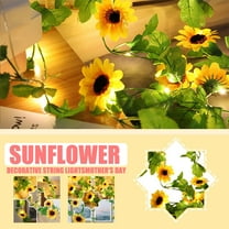 Clearance 20 LED Artificial Sunflower String Lights, 6.5 ft Sunflower Garland with Lights Battery Operated Flower Fairy String Lights for Bedroom Wedding Birthday Party Home Garden Decor