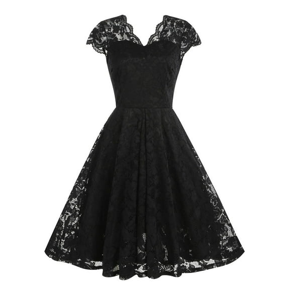 Wedding Guest Dresses for Women Elegant Floral Lace Slim Fitted Cocktail Party Midi Dress Vintage Hollow Out Sleeveless Evening Gown Rockabilly Dress