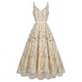 thumbnail image 1 of Women Sleeveless Cocktail Dresses 2023 Floral Embroidery Dress Sheer Mesh Party Evening Gown Vintage Swing Dress Wedding Guest Prom Tulle A-Line Dress, 1 of 6