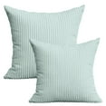 thumbnail image 1 of Clearance！20" X 20" Modern Contemporary Transitional Navy Blue Striped Polyester Throw Pillow Pillowcase ( 2 Count) (No Inserts), 1 of 9