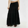 thumbnail image 1 of qolati Maxi Skirts for Women 2025 Summer Boho Tiered Long Skirts Pleated A Line Adjustable Elastic Waist with Drawstring Flowy Long Skirt, 1 of 6