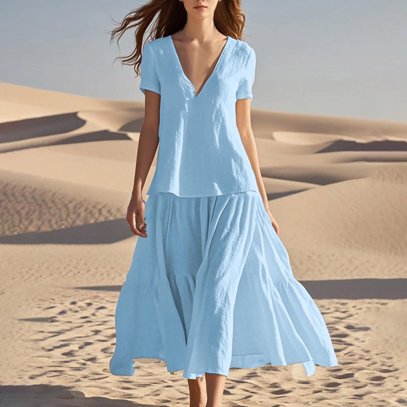 Women's Y2K Tube Mini Sundress – Boho Beach Dress, Vintage Style, Summer 2025 Trendy Vacation Outfit - View #5