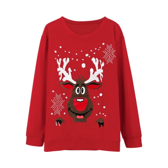 Clearance 2024!Family Matching Christmas Sweater Teen Boys Girls 3D Print Cartoon Polka Dot Sweatshirt Tops Sweatshirt
