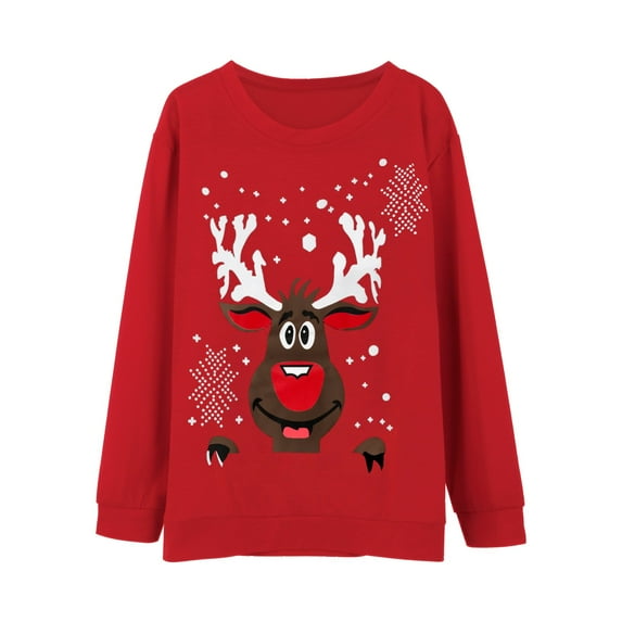 Clothing 2025!Family Matching Christmas Sweater Women 3D Print Polka Dot Xmas Sweatshirt Pullover Family Matching Sweatshirt