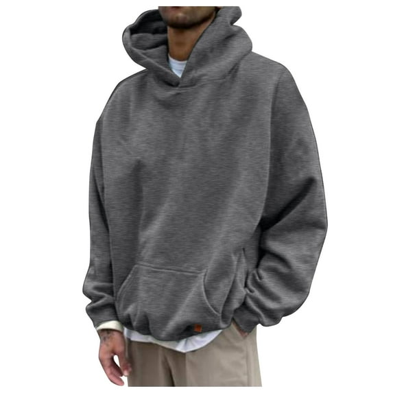 Clothing 2025!Hoodies for Men Autumn and Winter Fashion Casual Loose Solid Color Hooded Sweatshirt Top L