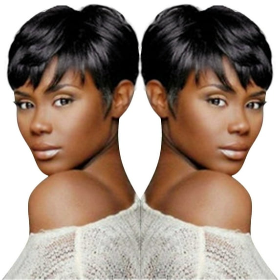 Clearance 2024!Human Hair Wig Sexy Wig Cool Women's Styling Wig Wig Short Full Black Fashion Wig wig Headband Wigs