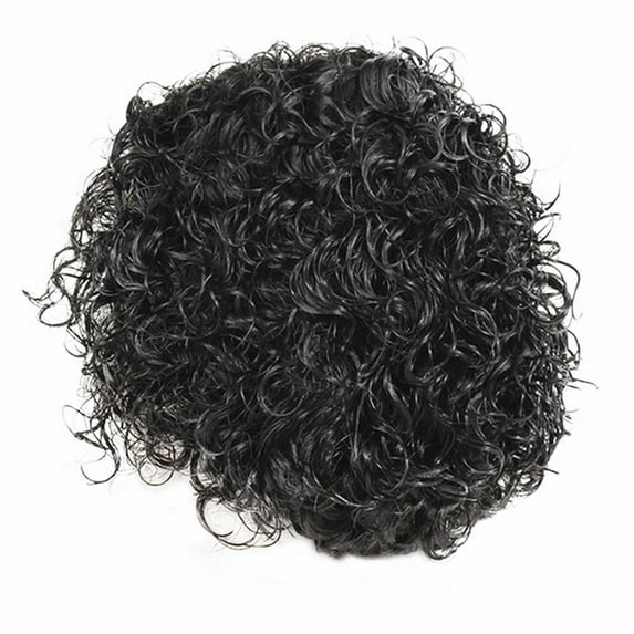 Clearance 2024!Human Hair Wig Women Black Brazilian Short Wavy Curly Parting High Temperature Fiber Wig Hair Short Curly Wig With Hair Net Headband Wigs