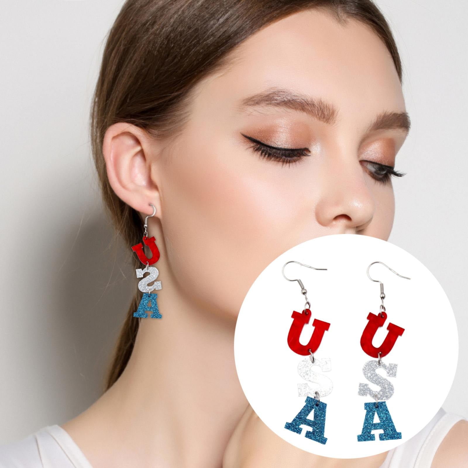 Clearance！ 2024 New Jewelry Niahfd Independence Day Usa Letter Earrings
