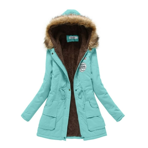Clearance 2024!Plus Size Winter Coats for Women Warm Thickened Overcoat Warm Trendy Winter Fleece Fashion Lined Hooded Snow Coat Jacket Outwear Winter Coat