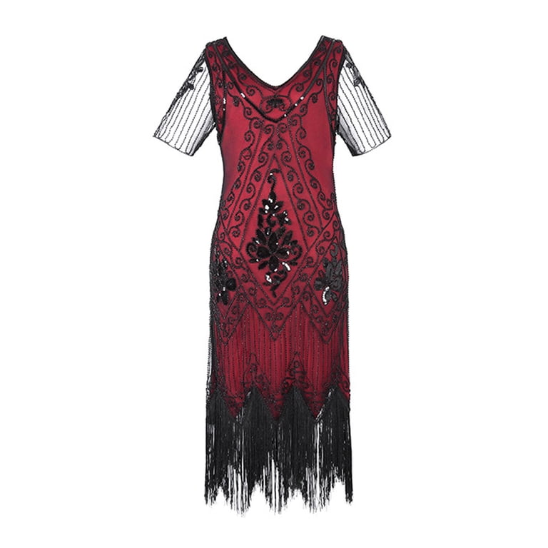 2024 SMihono Fashion Girls Tunic Retro Sequins Ethnic Cocktail 