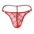 thumbnail image 1 of Clearance 2024!Underwear Bikini Men's Lace Mesh Pouch Thong T-back Lingerie Panty Brief Panties, 1 of 6