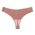 thumbnail image 1 of Clothing 2025!Underwear Women Bikini Girls Low Waist Panty Seamless Thongs Solid Nylon Ice Silk Brief Panties, 1 of 3