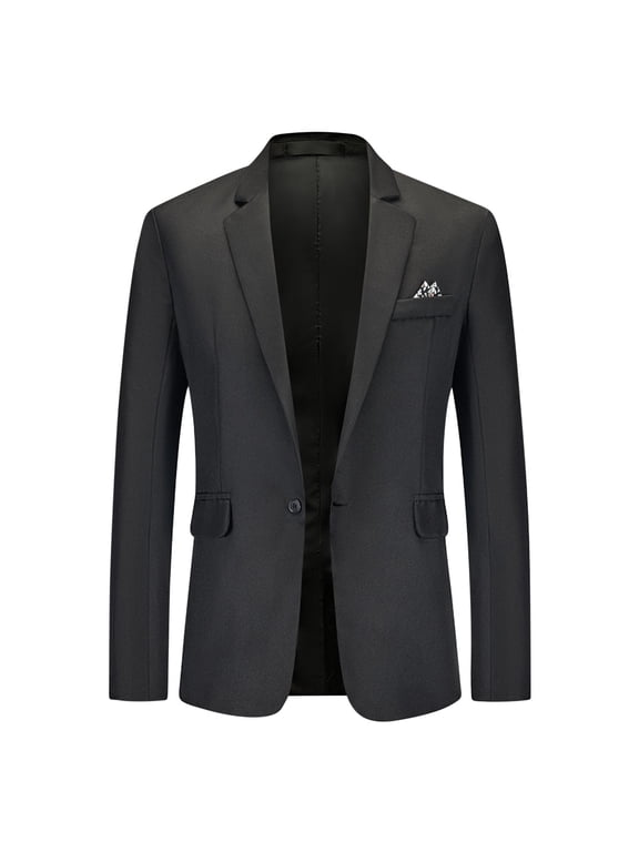 ZVNAΖH Men's Casual Blazer Suit Jackets One Button Lightweight Sport Coats Shawl Lapel Jacket Dinner Prom Party Tuxedo