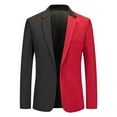 thumbnail image 1 of ZVNAΖH Men's Color Block Suit One Button Suit Formal Dress Performance Suit Slim Fit Blazer Jacket, 1 of 3