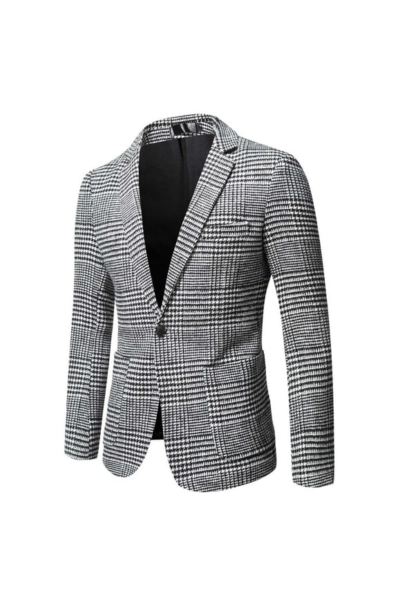 ZVNAΖH Men's Sport Coat Casual Blazer One Button Lightweight Business Suit Jacket Winter Thick Coat