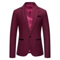 thumbnail image 1 of ZVNAΖH Mens Casual Slim Fit Suit Jacket One Button Daily Blazer Business Sport Coat Tops, 1 of 9