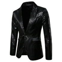 ZVNAΖH Mens Dress Party Prom Suits Jacket Sequin Sparkly Blazer Jacket