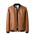 thumbnail image 1 of Clearance 2024! ZVNAΖH Mens Leather Jacket with Zipper Pockets Lightweight Fashion Motorcycle Leather Jackets Coat, 1 of 3