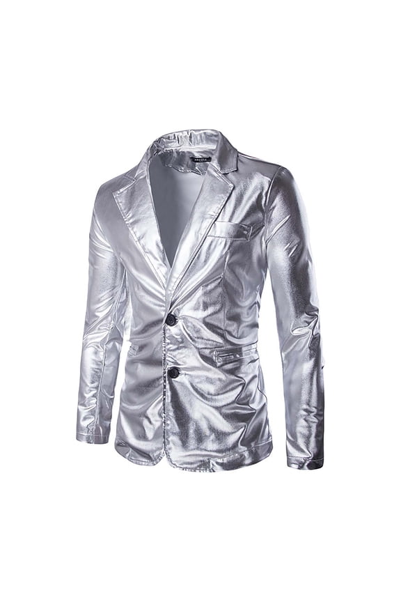 ZVNAΖH Mens Sequin Blazer Two Button Tuxedo Suit Jacket Party Festival Wedding Prom