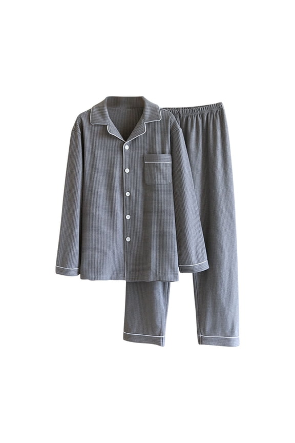 ZVNAΖH Mens Sleep Sets 2 Piece Sleepwear Set, Soft Comfy Button Down Pajamas Set, Gifts for Men, Lounge Set Homewear