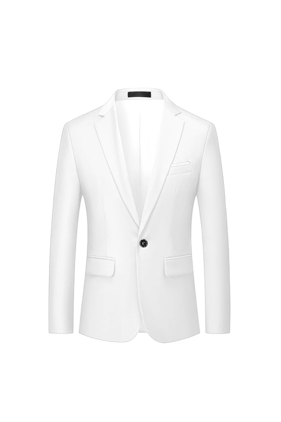 ZVNAΖH Suit Jacket for Men Slim Fit One Button Solid Blazer Jacket for Dinner, Prom, Party