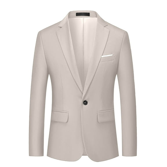 ZVNAΖH Suit Jacket for Men Slim Fit One Button Solid Blazer Jacket for Dinner, Prom, Party