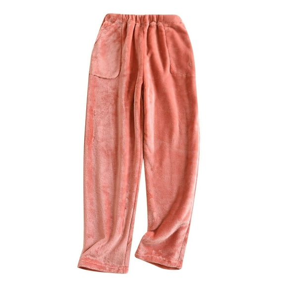 2024! ZVNAΖH Womens Plush Warm Pajama Pants, Fluffy Soft Fleece Sleep Pant, Solid Color, Straight Leg, Lounge Pants Home Pants