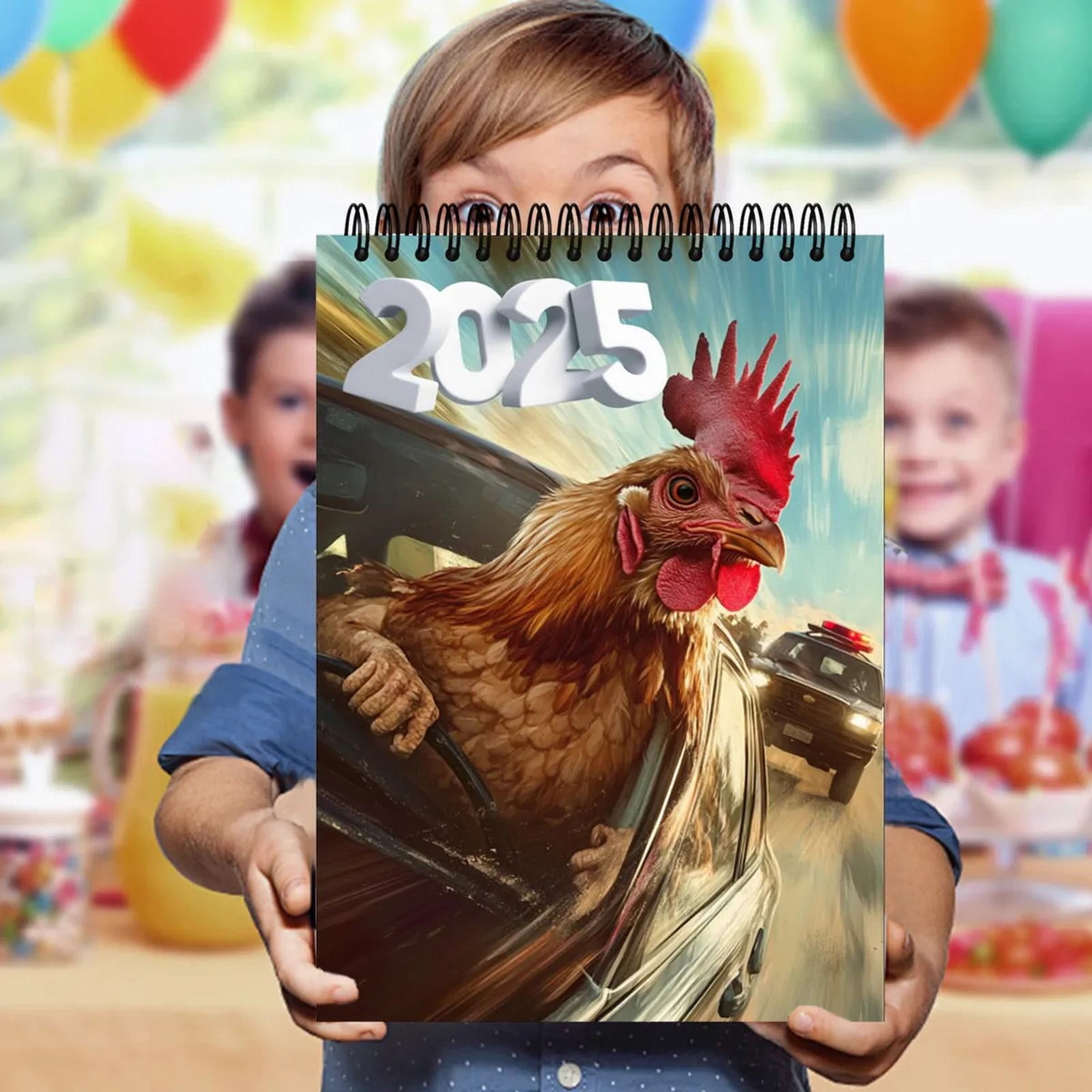 Clearance 2025 Interesting Chicken Calendar Hanging Chicken Calendar 12