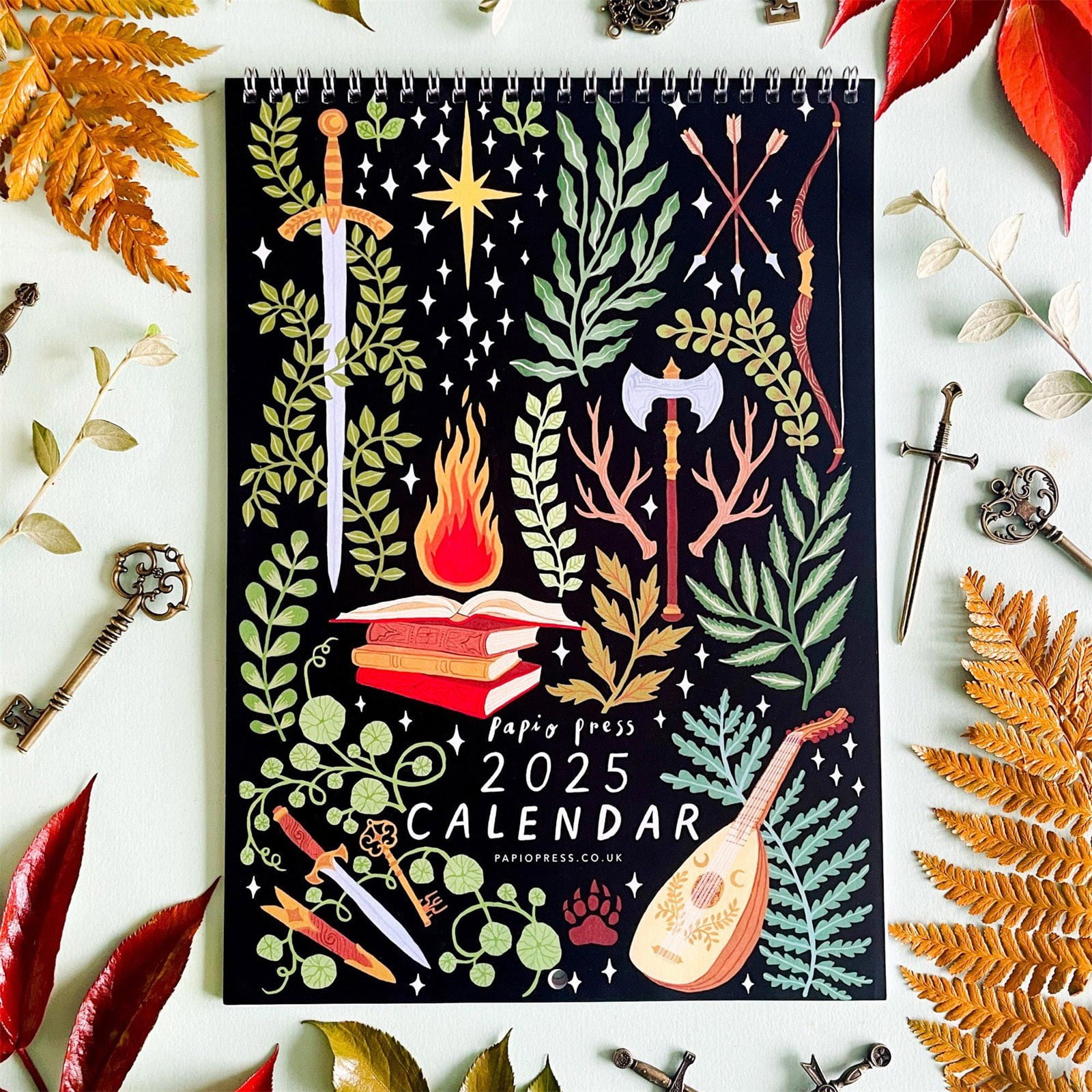 Clearance！2025 Papio Illustrated Wall Calendar and And the Artistic