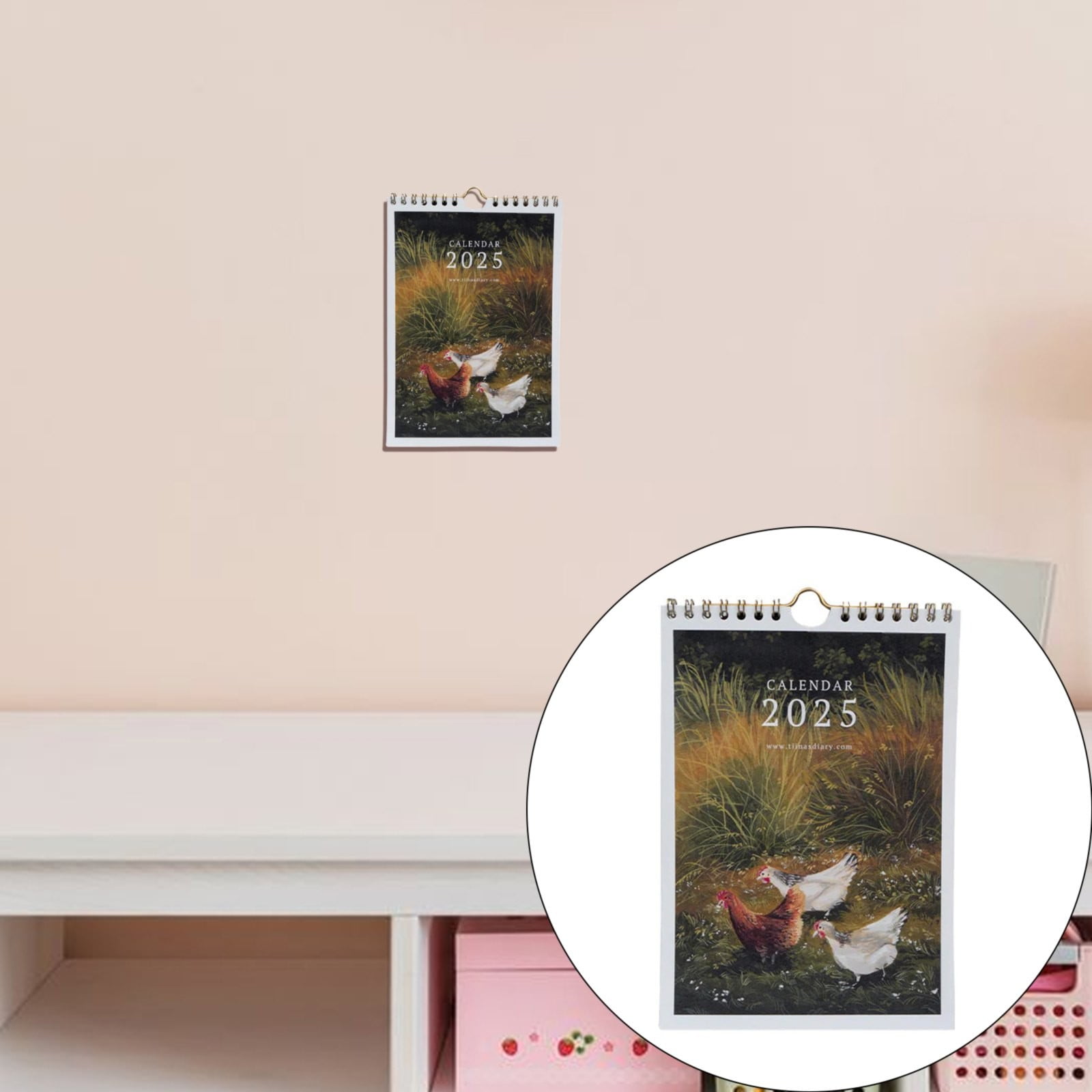 Clearance 2025 Rooster Wall Calendar 2025 Wall Calendar with A Cover