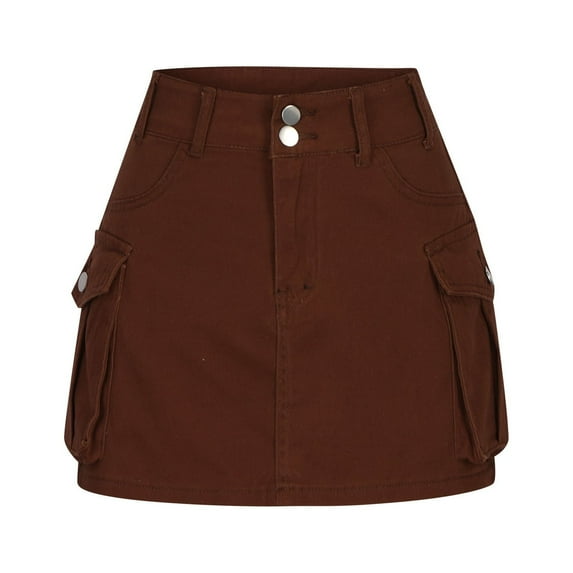 ZVNAΖH Denim Skirt, Women Cargo Skirt Denim Mini Low Waist Y2k Jean Skirts with Pockets